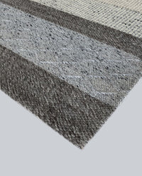 Rugslane Silver /grey Thick Felted Yarn Hand Woven Textured Plain Carpet 5ft X 8ft