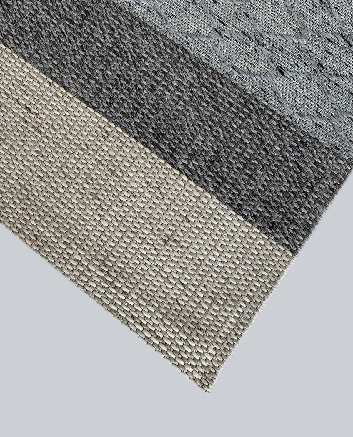 Rugslane Silver /grey Thick Felted Yarn Hand Woven Textured Plain Carpet 5ft X 8ft