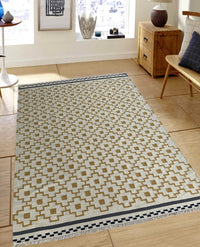 Rugslane Gold Kilim Durrie Carpet 5.7ft x 7.10ft