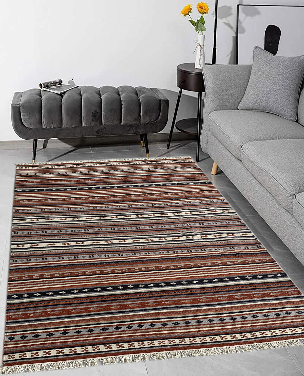 For Home Multicolor Handmade Kilim Carpet Dari Rugs at Rs 900