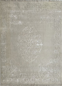 Rugslane Hand knotted White Modern Carpet 5.8ft X 7.11ft