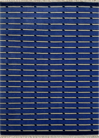 Rugslane Hand knotted Blue Modern Carpet 4.6ft X 6.10ft