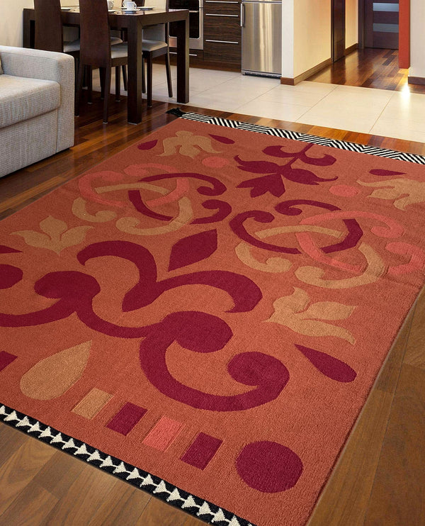 Rugslane Red Rust Color Kilim Durry Carpet