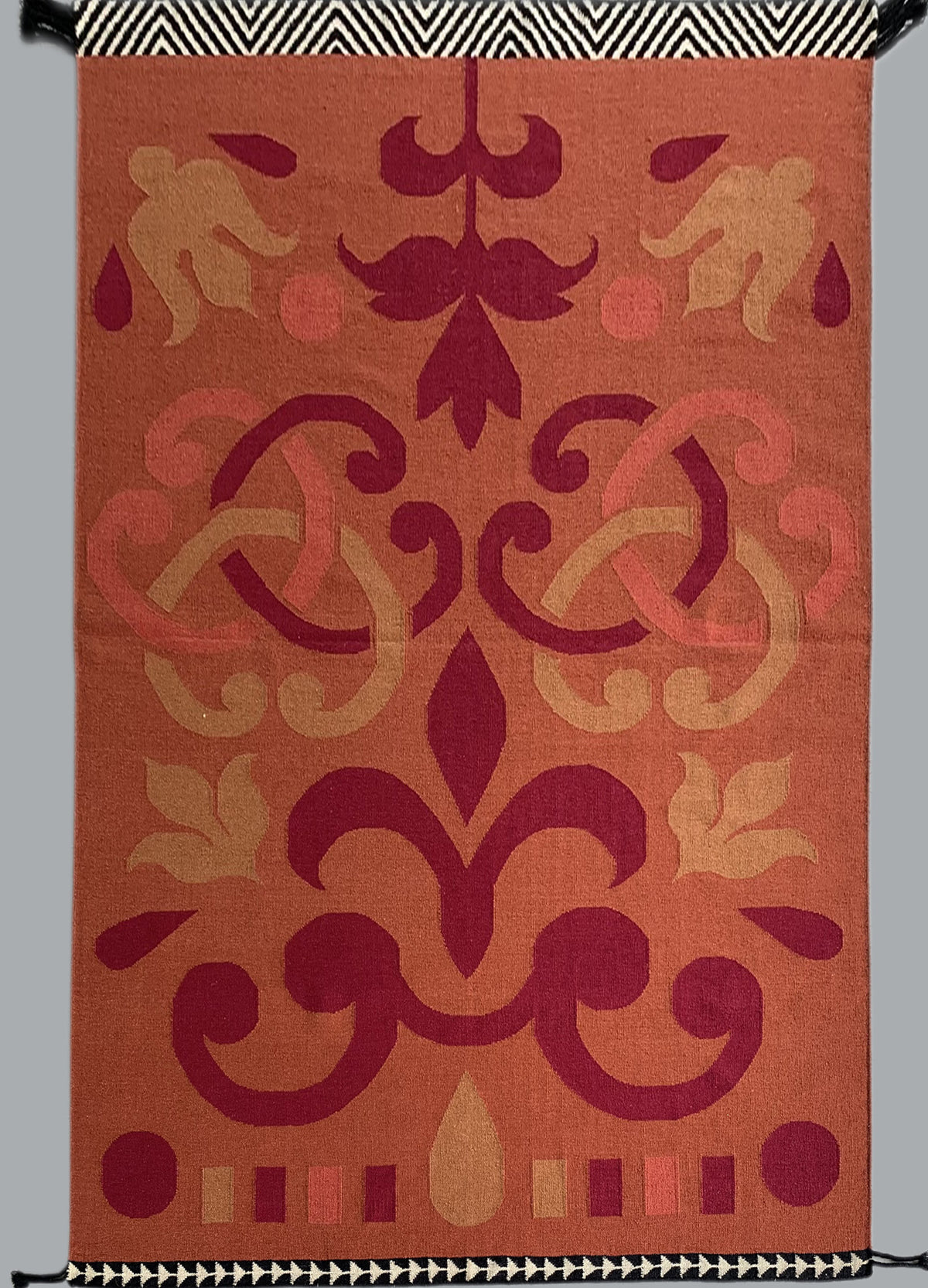 Rugslane Red Rust Color Kilim Durry Carpet