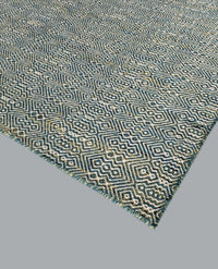 Rugslane Green White Mix Modern Durry Carpet 5ft X 8ft