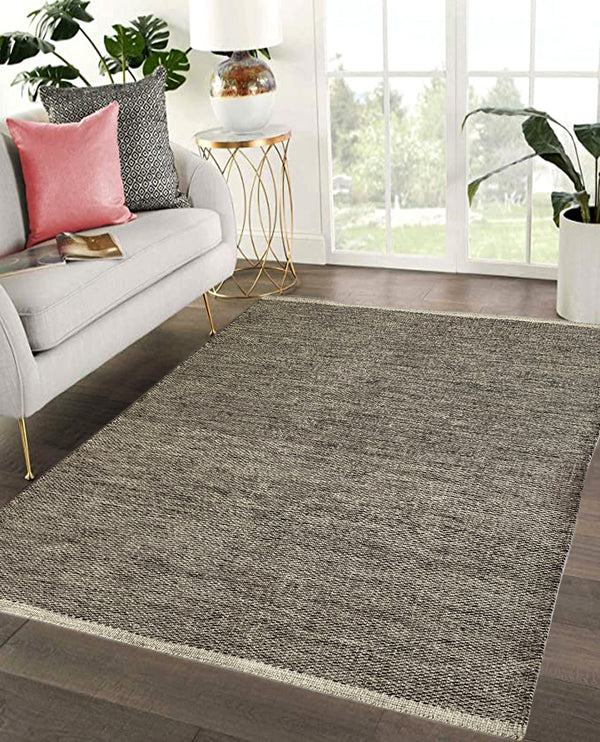 Rugslane Brown Modern Durry Carpet 5.7ft X 7.10ft