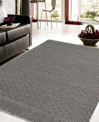 Rugslane Dark Grey Modern Kilim Durry Carpet 5.0ft X 7.8ft