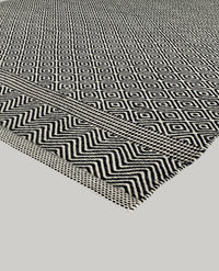 Rugslane Dark Grey Modern Kilim Durry Carpet 5.0ft X 7.8ft