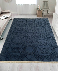 Rugslane Blue modern Kilim Durry Carpet 5.7ft X 7.10ft