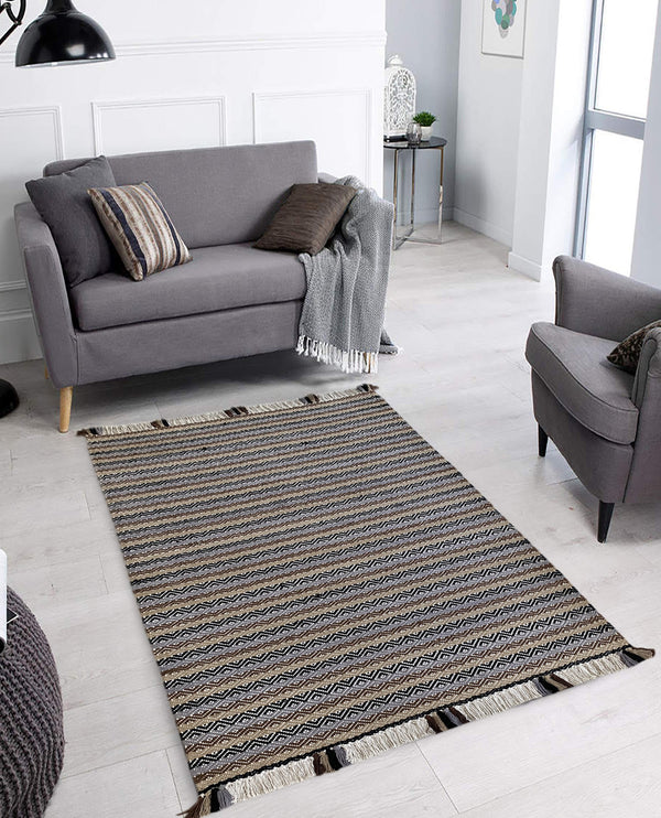Rugslane Multi Modern Kilim Durry Carpet 5.3ft X 8.0ft