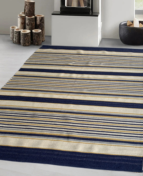 Rugslane Multi Modern Kilim Durry Carpet 5.5ft X 7.11ft
