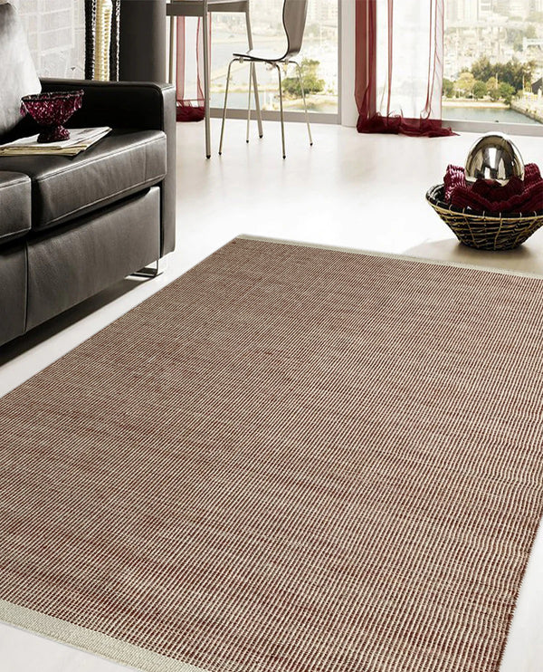 Rugslane Pink Plain Kilim Durry Carpet 5.4ft X 8.0ft