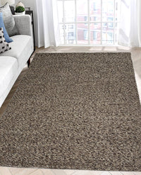 Rugslane Brown Plain Kilim Durry Carpet 4.8ft X 6.9ft
