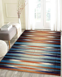 Rugslane Multi Modern Kilim Durry Carpet 5.6ft X 7.10ft