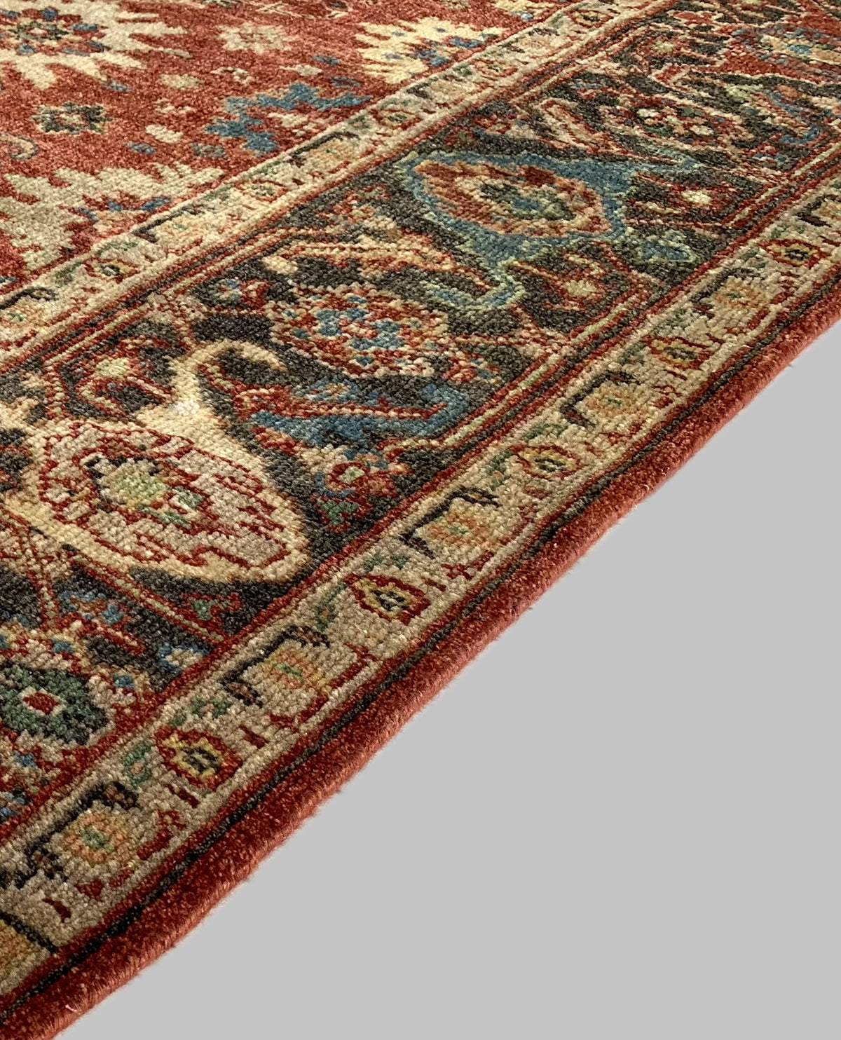 Rugslane Hand knotted Classic Mahal Persian Weave Red Modern Carpet 6.0ft X 9.0ft