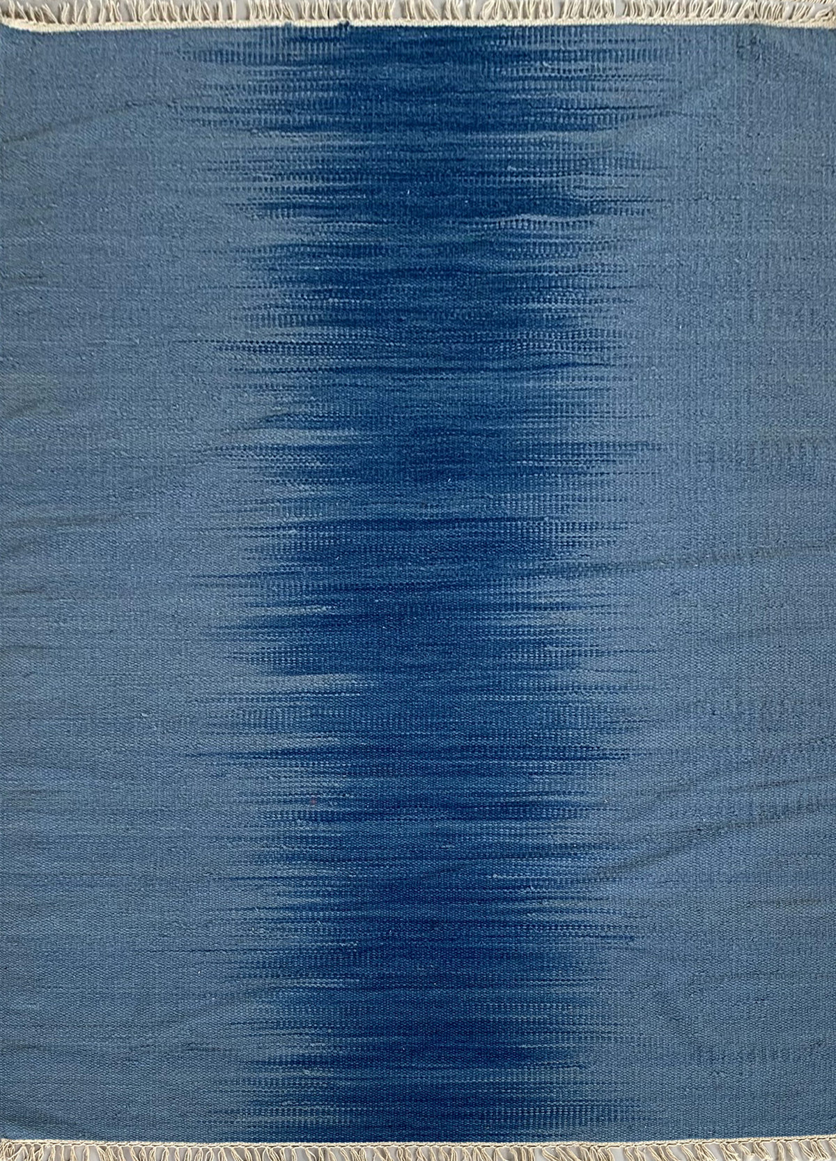 Rugslane Blue Color Plain Durry Carpet 4.0ft X 6.0ft