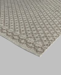 Rugslane Beige Color Modern Durry Carpet 4.6ft X 6.6ft