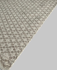Rugslane Beige Color Modern Durry Carpet 4.6ft X 6.6ft