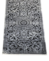 Rugslane Black Floral Runner Carpet 3.2ft X 10ft
