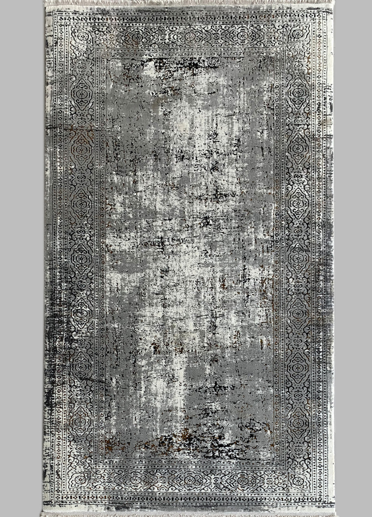 Rugslane Silver Abstract Runner Carpet 3.2ft X 10ft