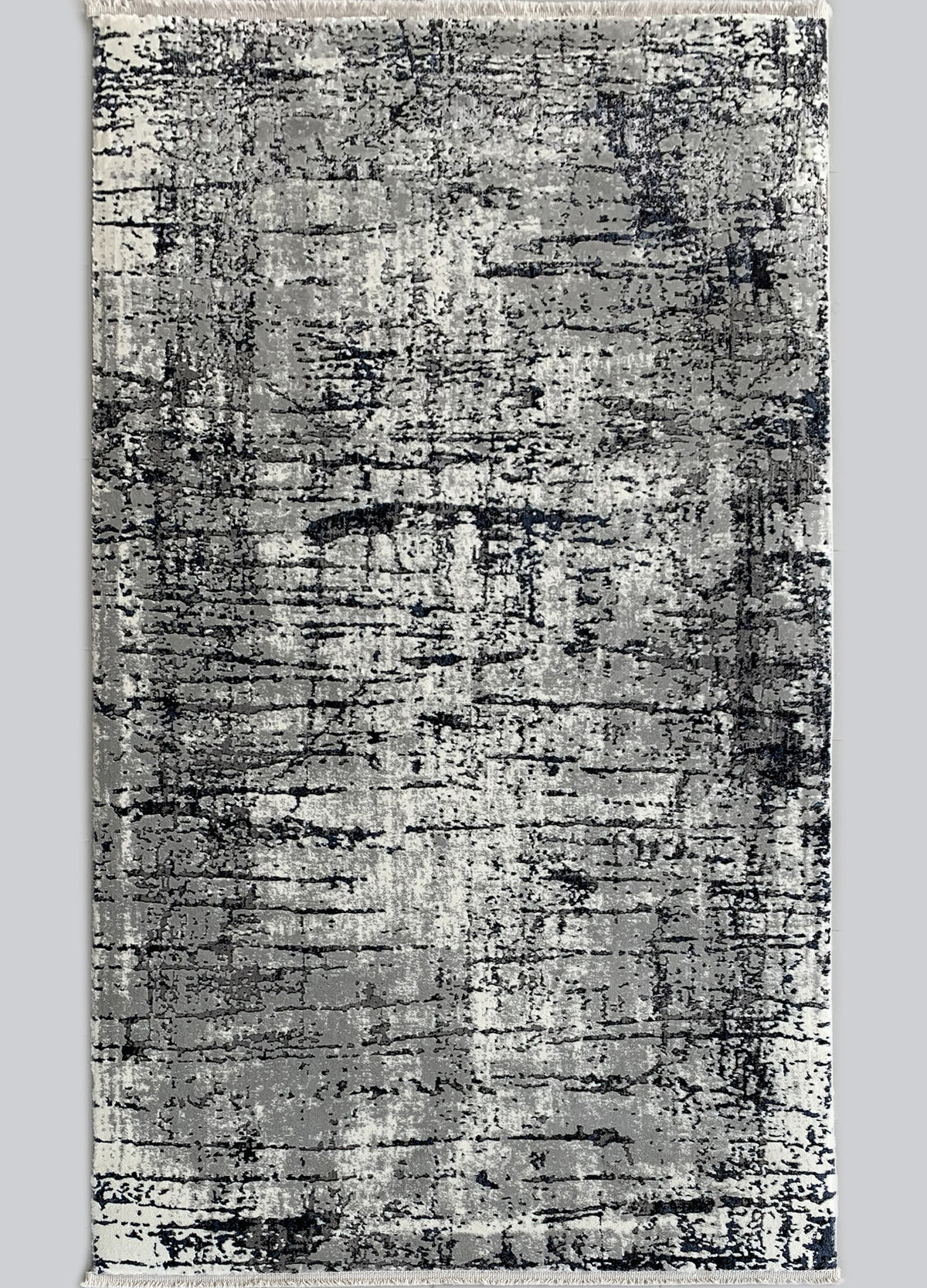 Rugslane Grey White Abstract Runner Carpet 3.2ft X 6.8ft
