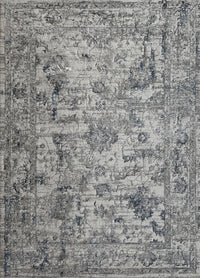 Rugslane Silver Transitional Design Botanical Silk Carpet 5.3ft X 7.7ft