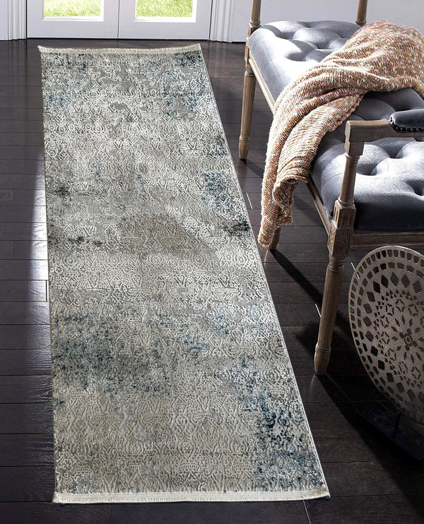 Rugslane Grey 3.3ft X 6.6ft Runner Carpet