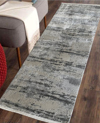Rugslane Grey 3.3ft X 6.6ft Runner Carpet