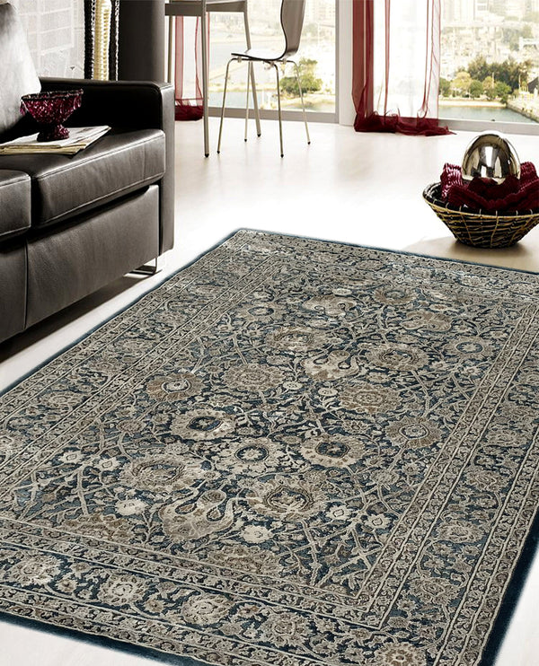 Rugslane Persian Blue Floral Wool & Viscose Carpet