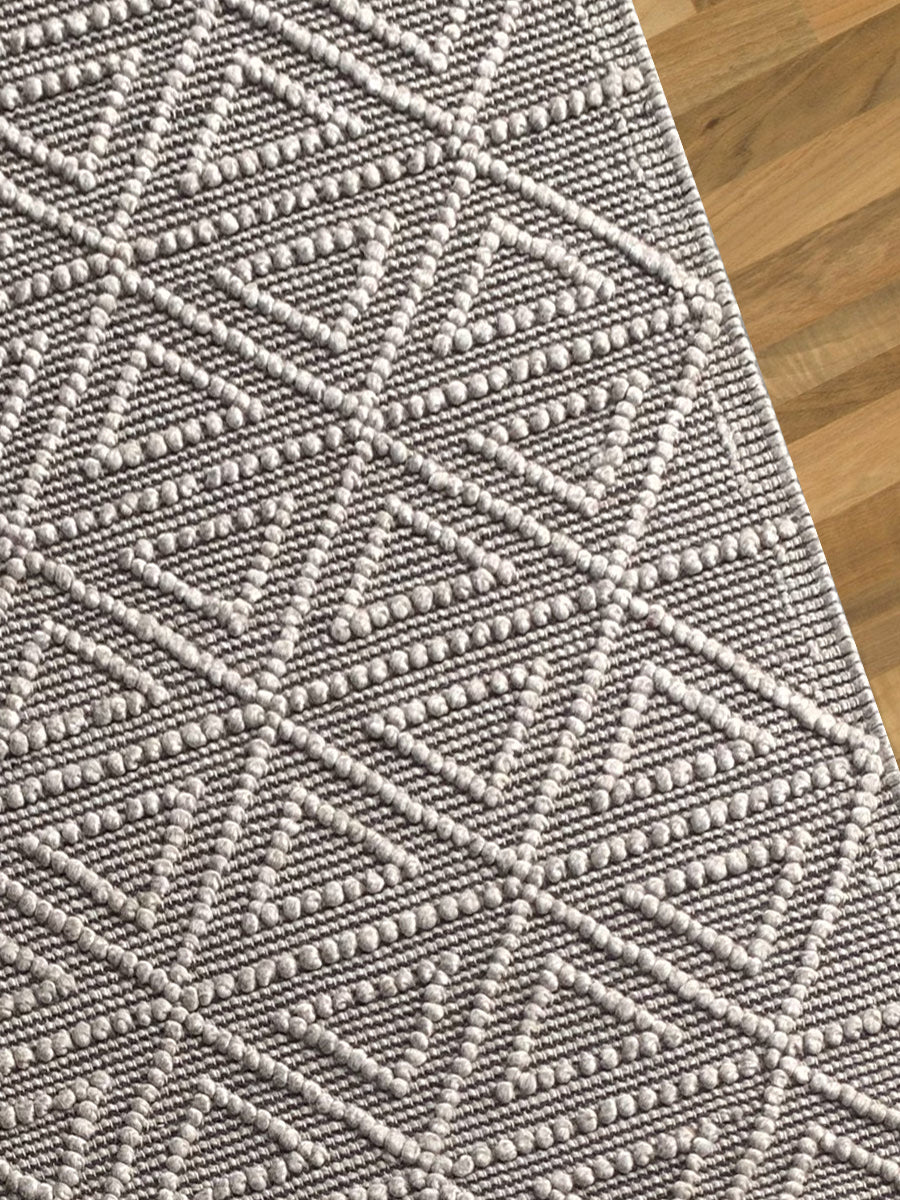 Rugslane Hand Woven Grey Carpet 4.6ft X 6.6ft