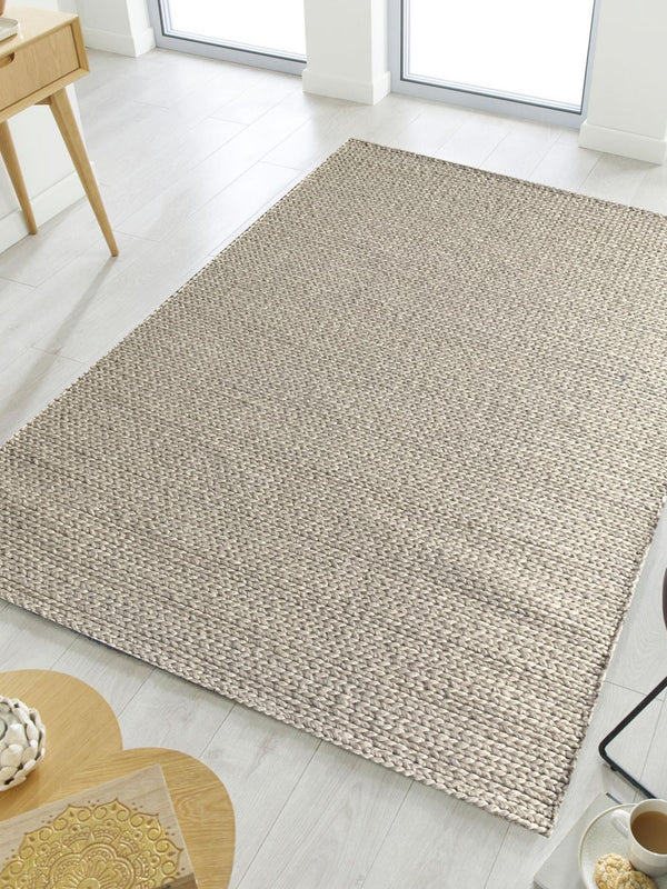 Rugslane Hand Woven White Carpet 4.0ft X 6.0ft