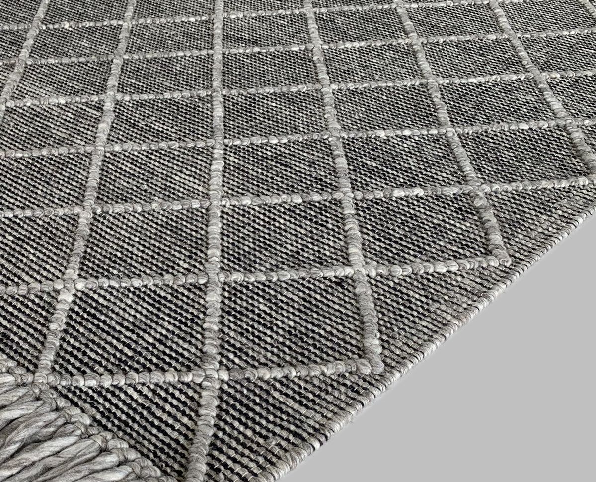 Rugslane Hand Woven Grey Carpet 5.0ft X 7.0ft