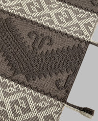 Rugslane Hand Woven Brown Beige Modern Carpet 4.5ft X 6.8ft