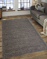 Rugslane Hand Woven Grey Plain Carpet 5.3ft X 7.7ft