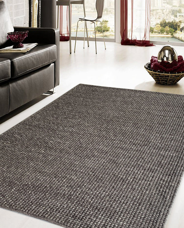 Rugslane Hand Woven Grey Plain Carpet 5.3ft X 7.7ft