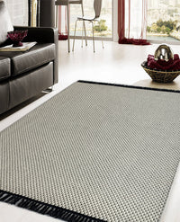 Rugslane Hand Woven White Plain Carpet 5.0ft X 8.0ft