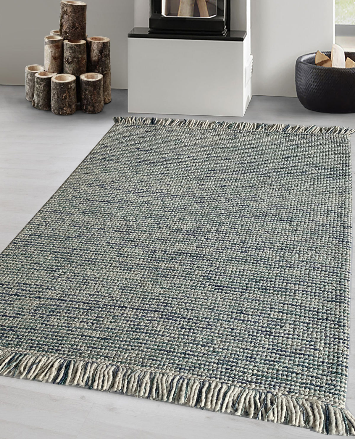 Rugslane Hand Woven Multi Plain Carpet 5.3ft X 7.6ft