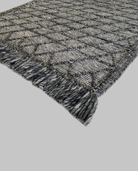 Rugslane Hand Woven Dark Grey Modern Carpet 4.6ft X 6.6ft