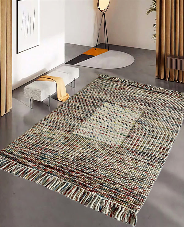 Rugslane Hand Woven Multi color Modern Carpet 4.6ft X 6.6ft