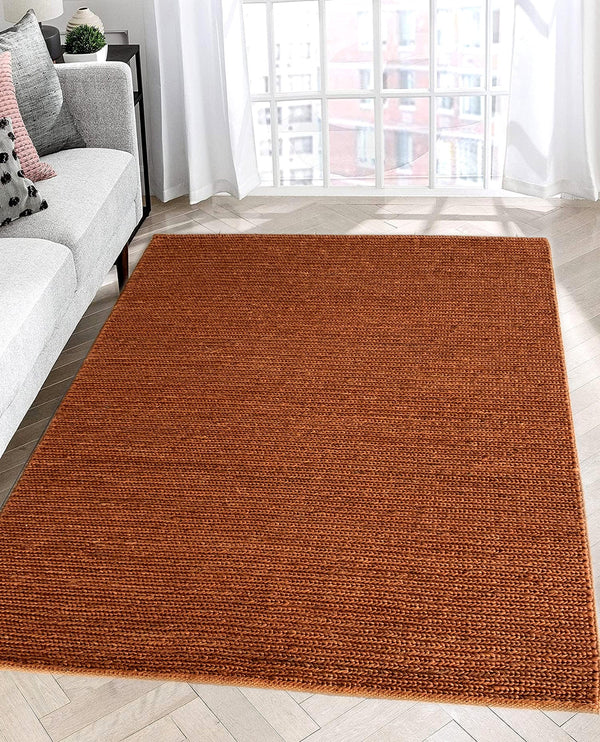 Rugslane Rust Jute Carpet 4.0ft X 6.0ft Rugslane