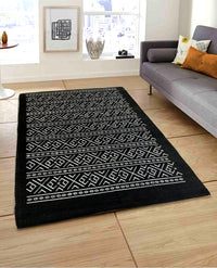 Rugslane Black Modern Jute Carpet 5.7ft X 7.10ft