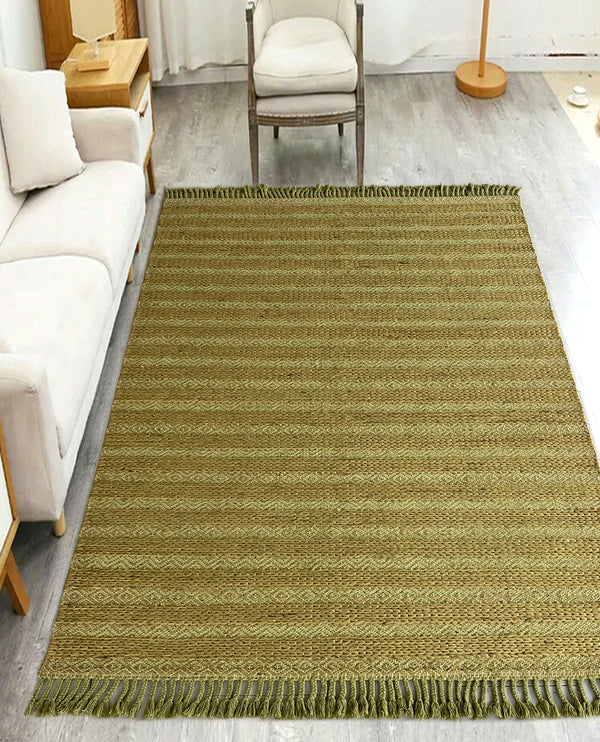Rugslane Green Jute Carpet 5.0ft X 7.5ft