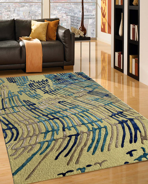 Rugslane Handmade Gold Modern  Carpet 5ft X 7ft