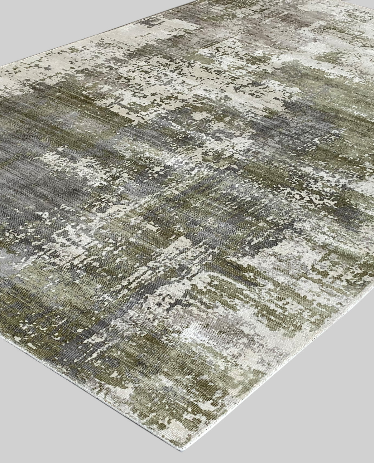Rugslane Moderno Grey Green Abstract Luxurious 100% Viscose Multi Abstract Carpet 6ft X 9ft