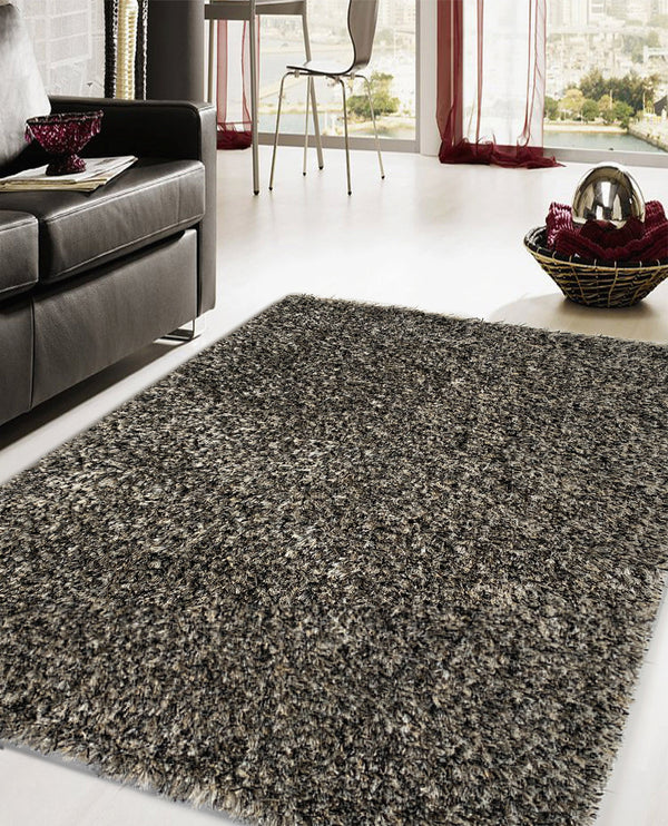 RUGSLANE Grey Shaggy Carpet 4.6ft X 6.6 ft