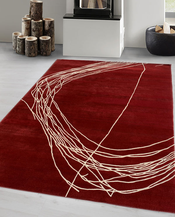 Rugslane Hand knotted Red Modern Carpet