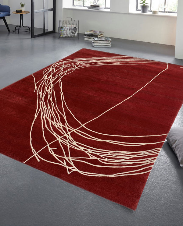 Rugslane Hand knotted Red Modern Carpet Rugslane