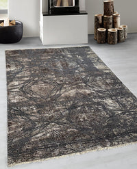 Rugslane Hand knotted Grey Brown Modern Carpet 5.7ft X 7.9ft