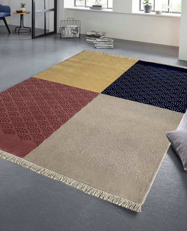 Rugslane Hand knotted Multi Modern Carpet 5.8ft X 8.0ft