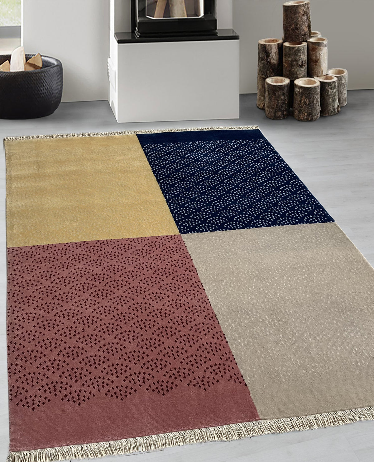 Rugslane Hand knotted Multi Modern Carpet 5.8ft X 8.0ft